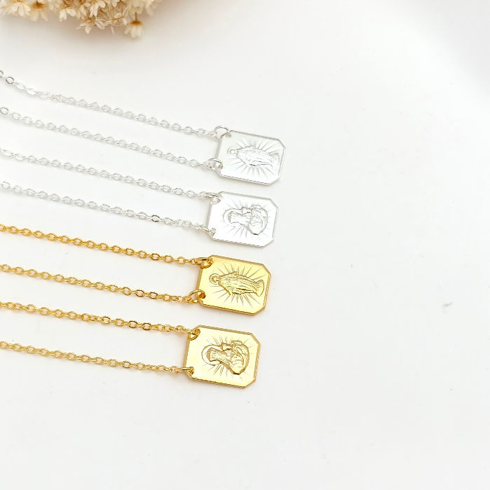 Escapulário Corrente Masculino com Nossa Senhora do Carmo Banhado a Ouro 18k ou prata 925.