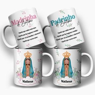 CANECA XÍCARA PERSONALIZADA | PADRINHO MADRINHA | DINDA DINDO | CONVITE PADRINHOS BATISMO E CONSAGRAÇÃO | BATIZADO em Oferta na Shopee