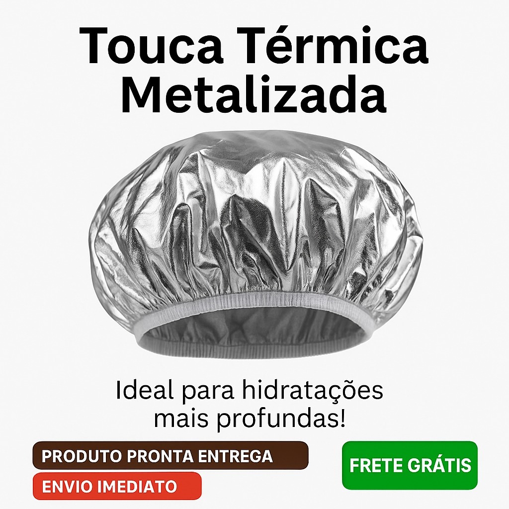 Touca Térmica Metalizada Alumínio para Hidratação Capilar – Tratamento Rápido e Eficiente