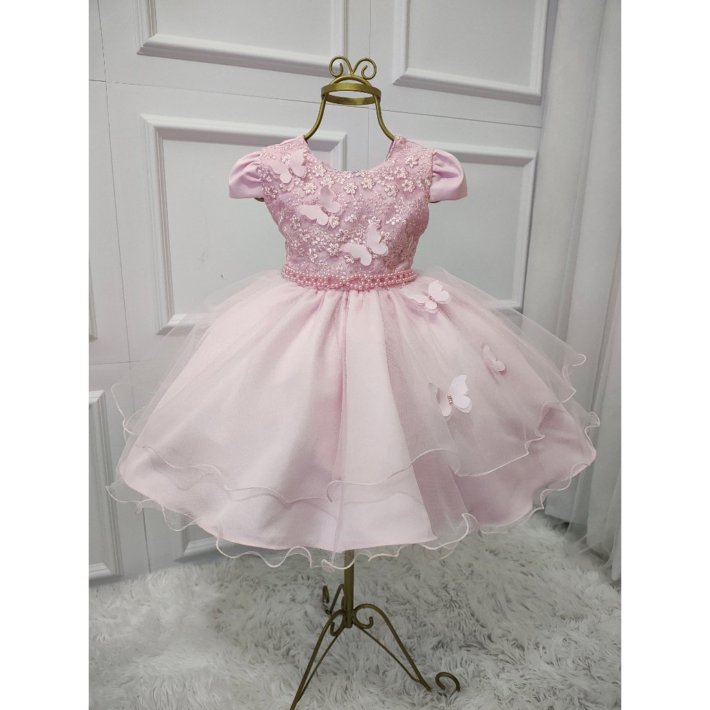 Vestido Infantil Jardim Encantado Das Borboletas Para Festas, Aniversários, Eventos 1. 2. 3. 4. em Oferta na Shopee