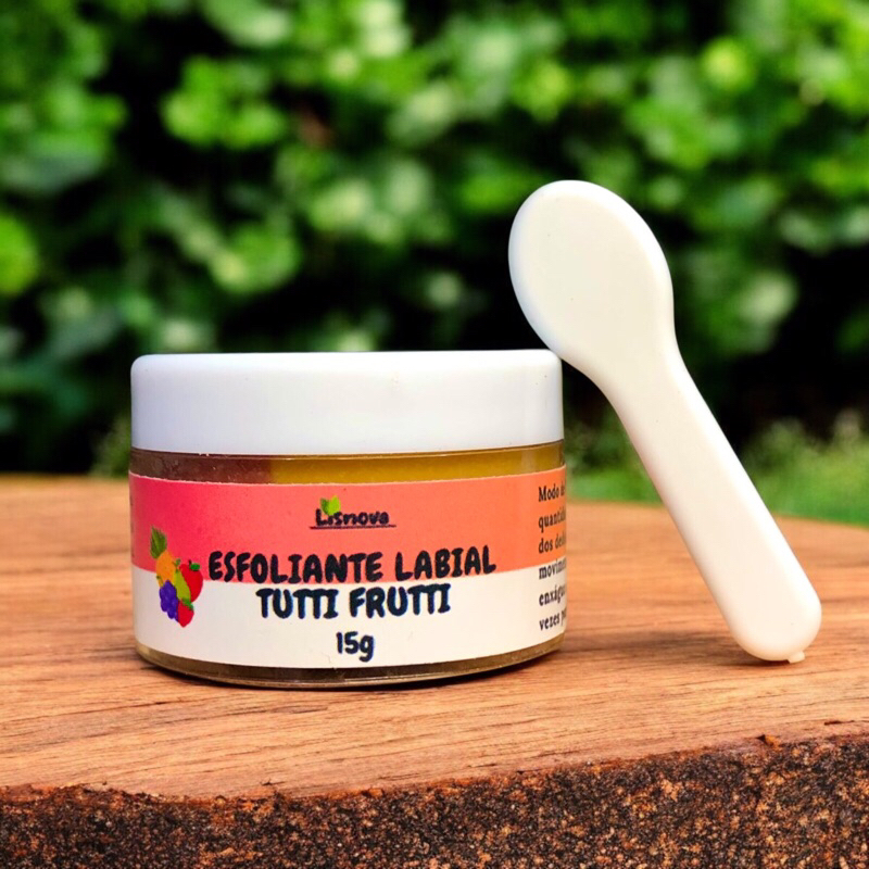 Esfoliante Labial Lip Scrub de Tutti Frutti com Cristais de Quartzo e Vitamina E  - 15g | Vegano