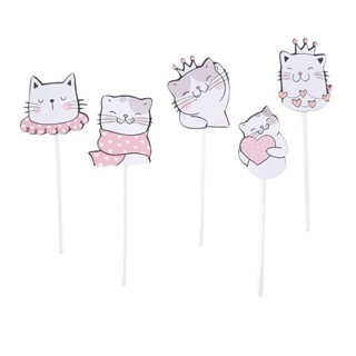 50 Topper para Docinho Cupcake Gatinho Aniversário Personalizados Decoração Festa