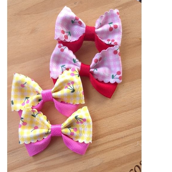 Parzinho infantil, laço cerejinha, laco infantil menina no bico pato. laco escolar. em Oferta na Shopee