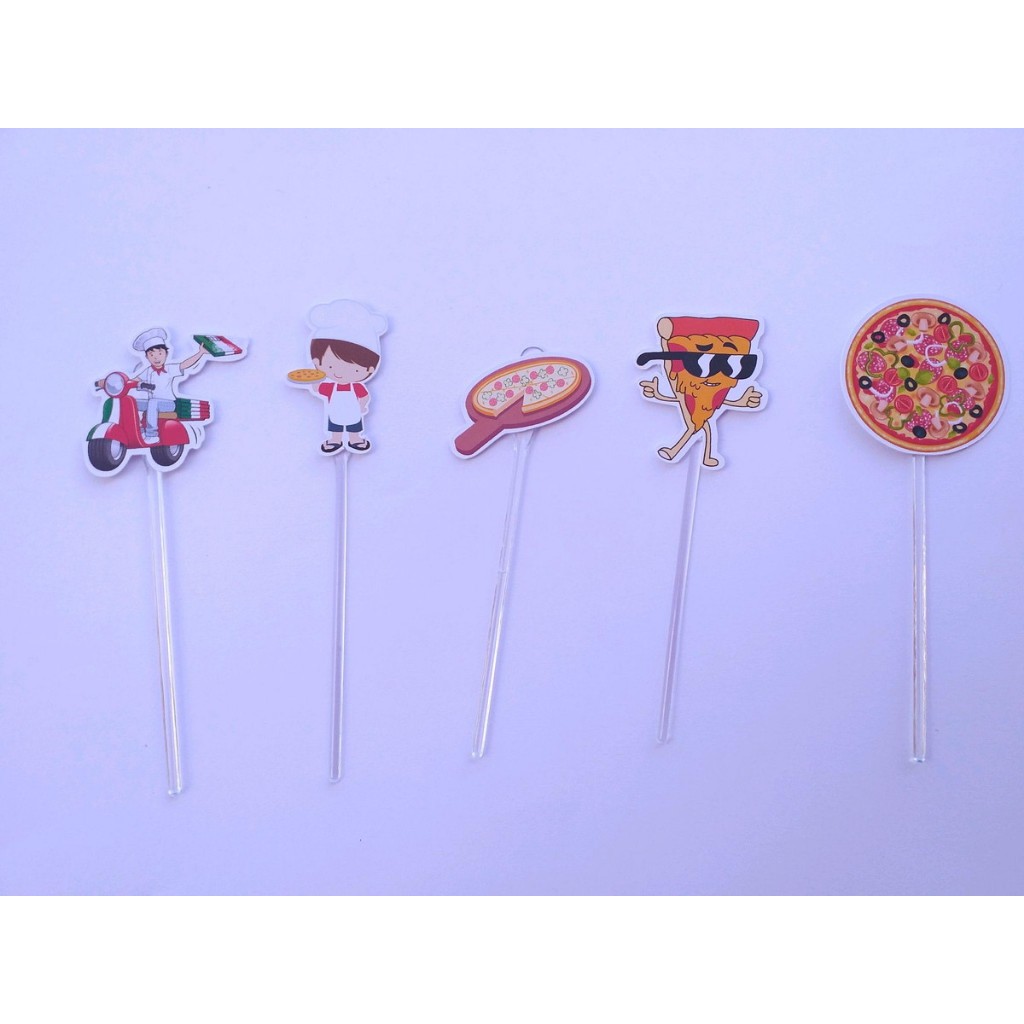 50 Toppers para Docinho Cupcake Pizzaria Decoração Festa Aniversário
