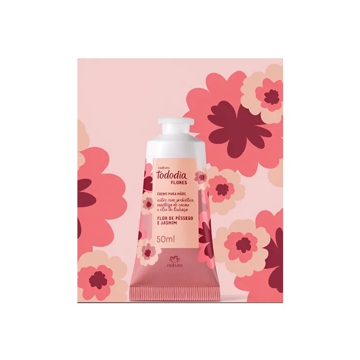 Creme para Mãos 50ml Flor De Pêssego E Jasmim Tododia Flores Natura