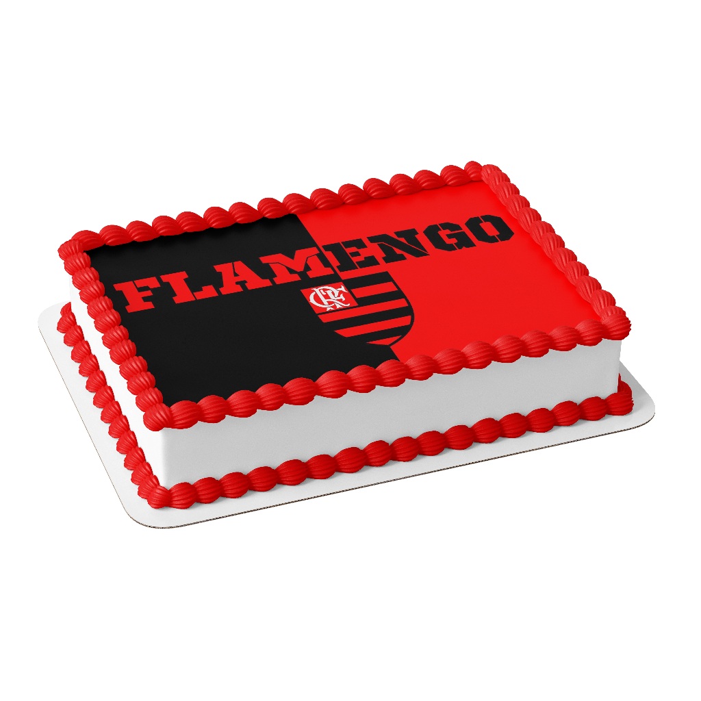 Papel arroz comestível para bolo festa tema Flamengo em Oferta na Shopee