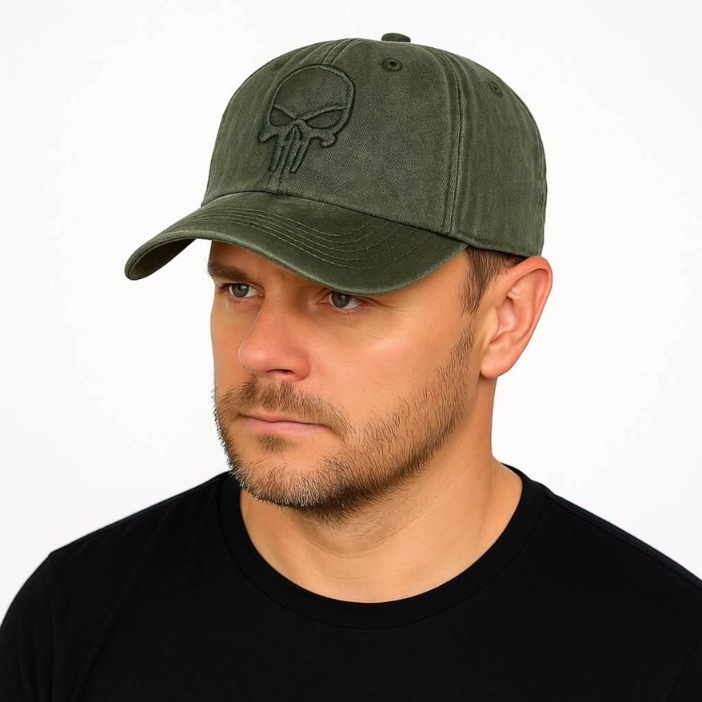 Boné Tático Caveira Militar Estilo Mercenário Punisher No Mercy Ajustável Algodão