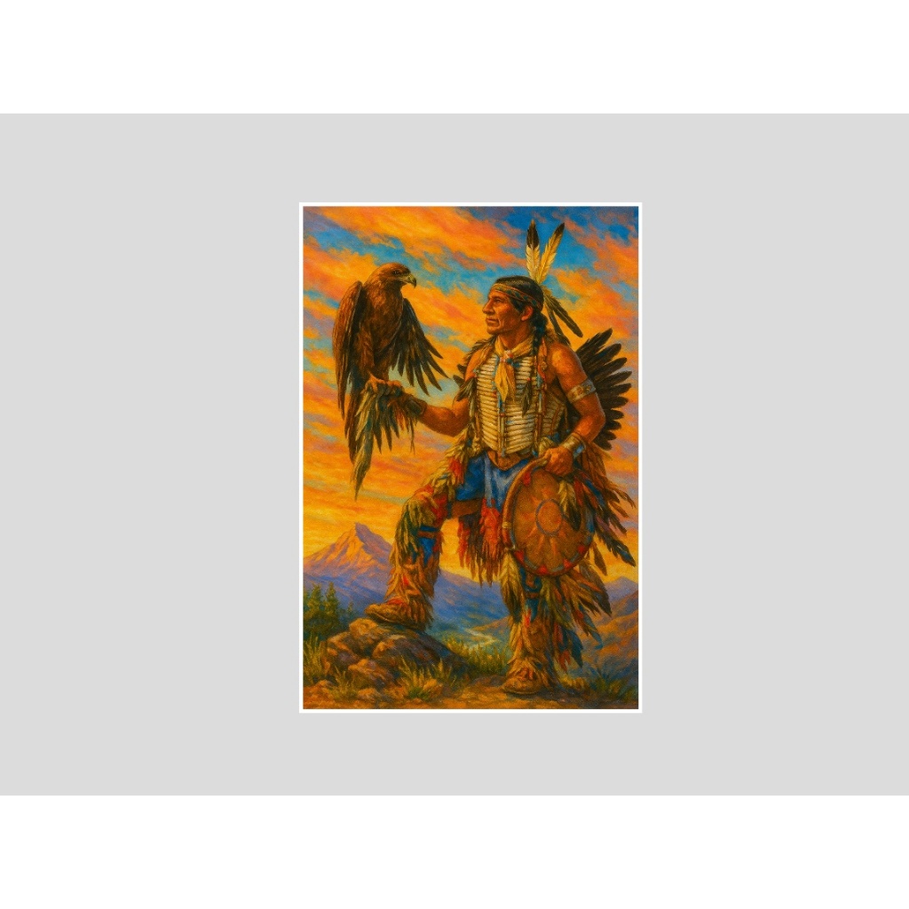 Quadro Indio Nativo Indigena Xamã Tribo Xamanismo Cocar