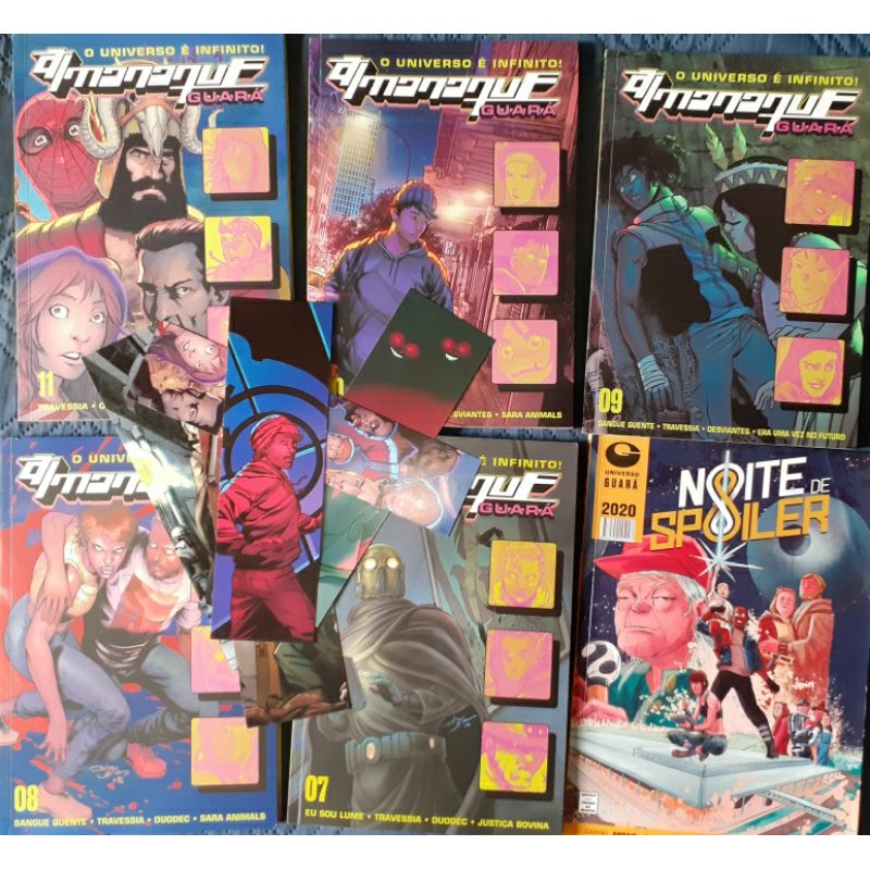Lote 6 Gibis: Noite de Spoiler N° 1 e Almanaque Guará N° 7 ao 11 (Ed. Guará-2020/2021 -- Com EXTRAS)