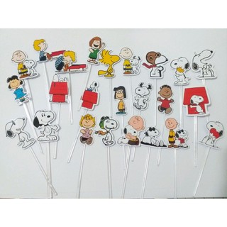 50 Toppers para Docinho Cupcake Snoopy Decoração Festa Aniversário Mêsversário