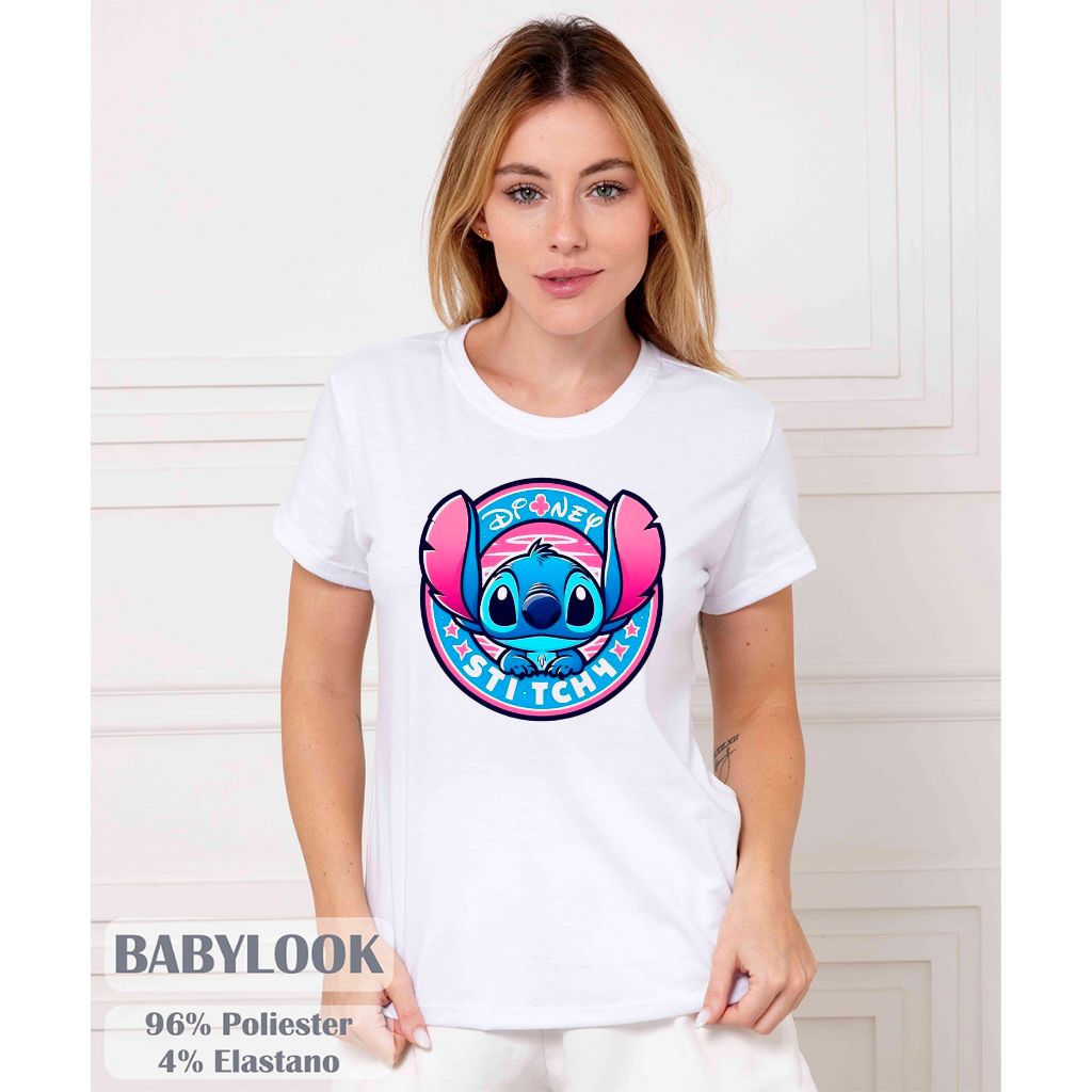 Camiseta Camisa Blusa T-Shirt Feminina Estilosa • Moda Tumblr • Confortável e Versátil • Look Casual Stich