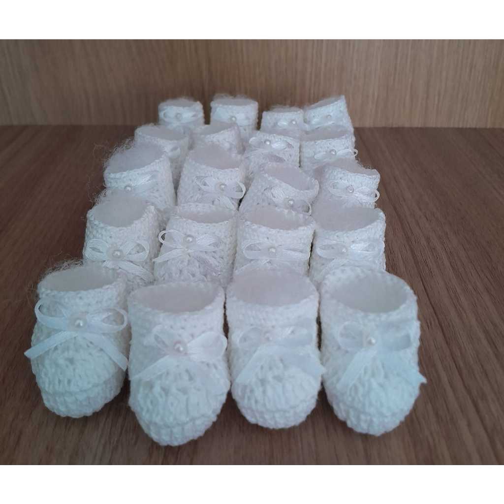 Lembrancinha Miniatura de Sapatinho em Crochê Par