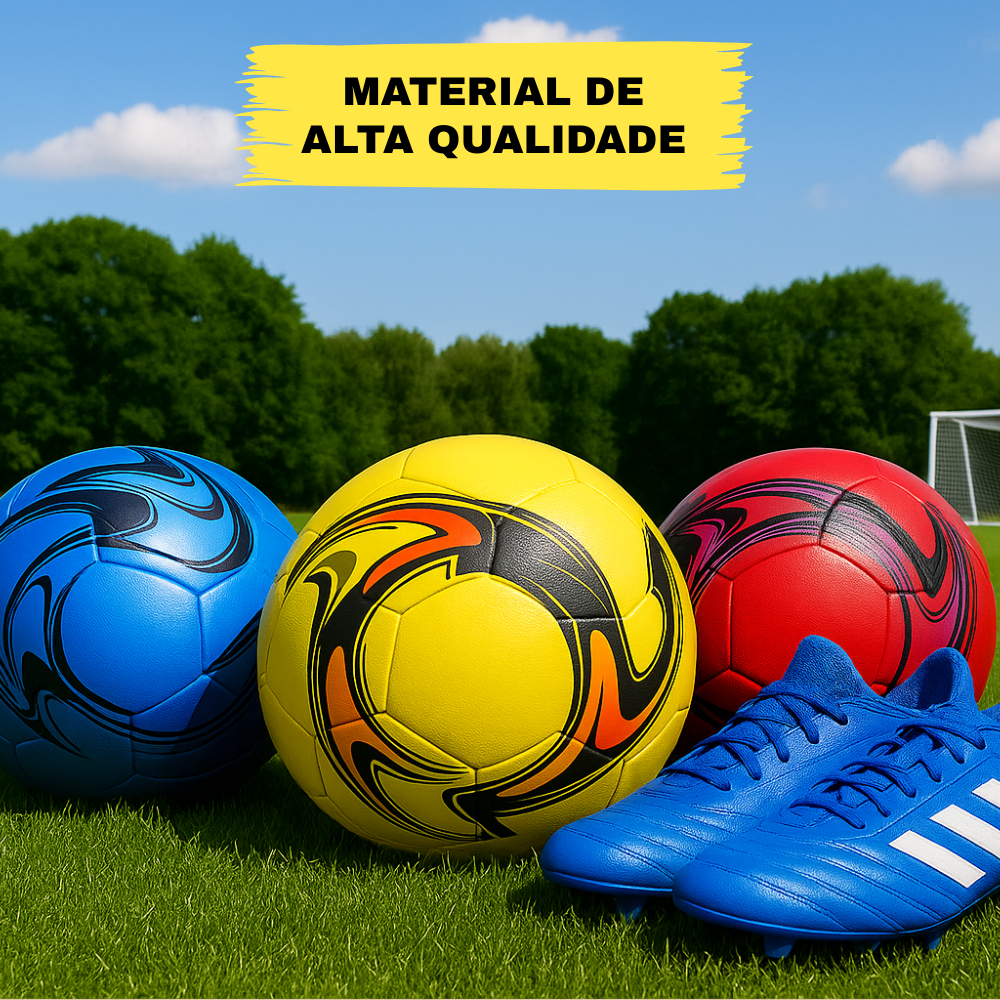 Bola De Futebol De Campo Número 5 Tamanho Oficial Resistente, Leve E Ideal P/ Treinos Cores Sortidas