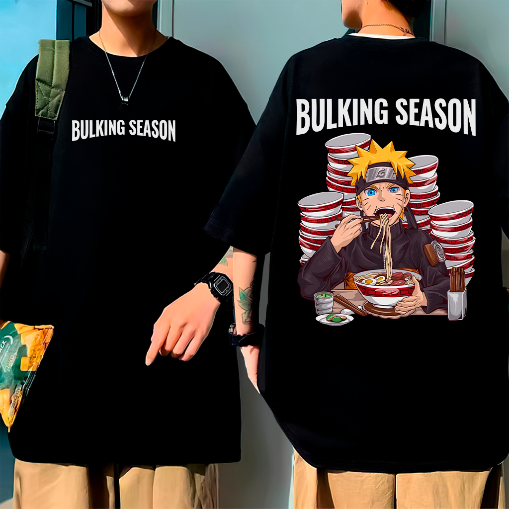 Camiseta Estampada Oversized Anime Treino Academia Bulking Naruto Camisa Algodão Feminino Masculino em Oferta na Shopee