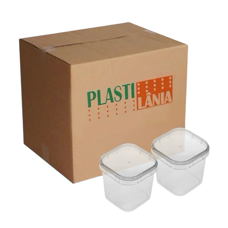 10~60 Embalagem Para Bolo De Pote  quadrado com lacre 220 ml tempero molhos  PLASTILANIA em Oferta na Shopee