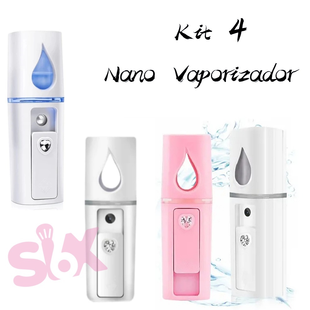 Kit Com 4 Nano Mister Vaporizador Umidificador para Extensão De Cílios Usb Profissional Névoa Facial