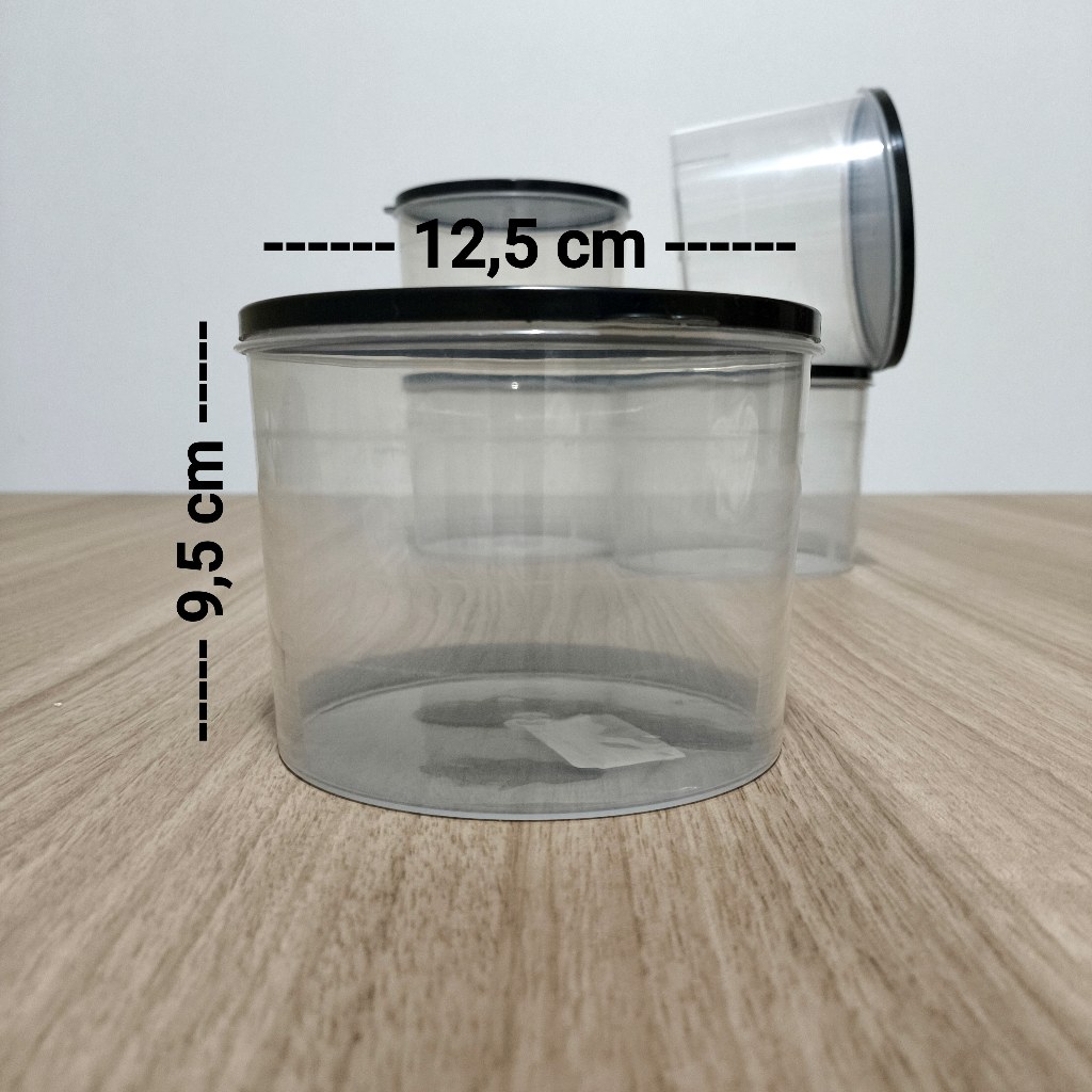 Kit 5 Potes Plásticos Transparentes 1 Litro Cozinha Mantimento Organização — imagem 2 de 2