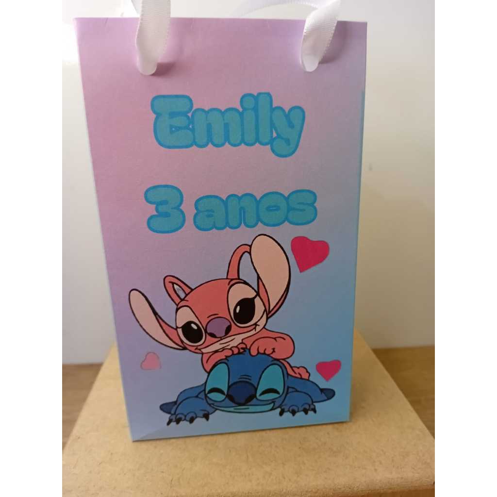 10 Sacolinha de Aniversário - todos os modelos-Lembrancinha personalizada-stitch e angel liloe stitch