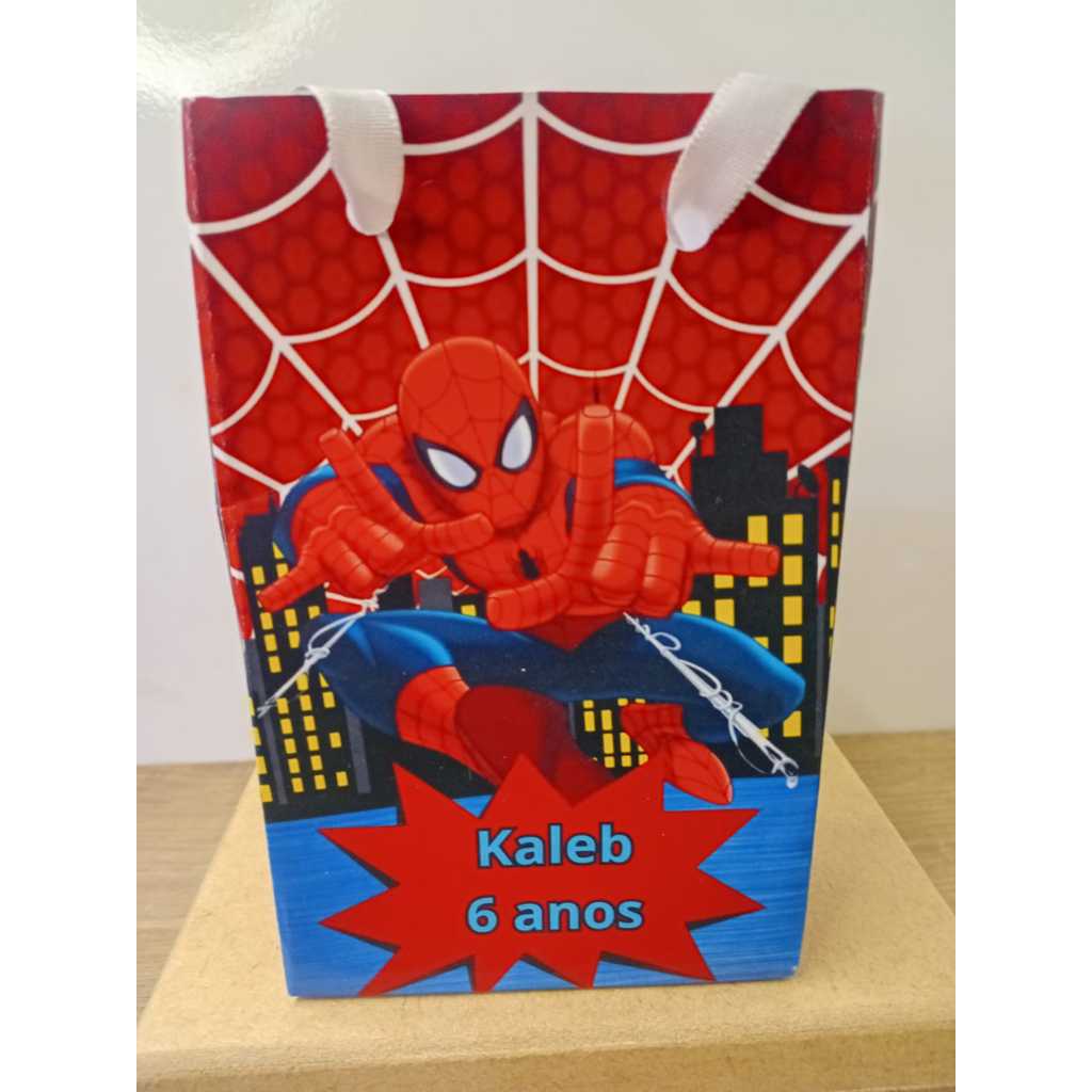 10 Sacolinha de Aniversário - todos os modelos-Lembrancinha personalizada -Homem aranha heróis