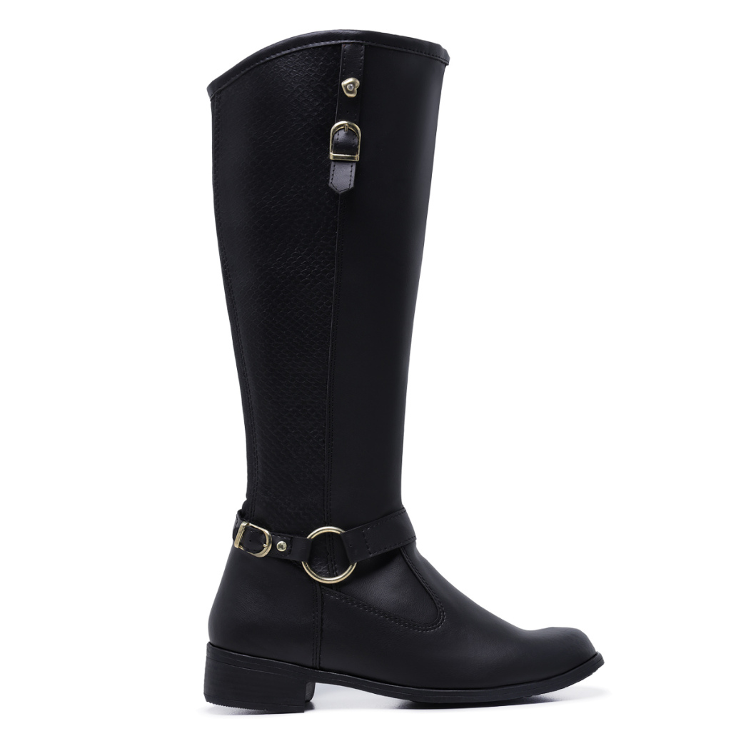 Bota Feminina Ultra Confortável Estilosa Estilo Country Quentinha Cano Longo Salto Baixo