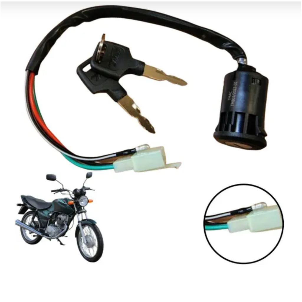 Chave de Ignição Titan 125 Ano 2000 e 2001 Completa Com Trava Moto Honda