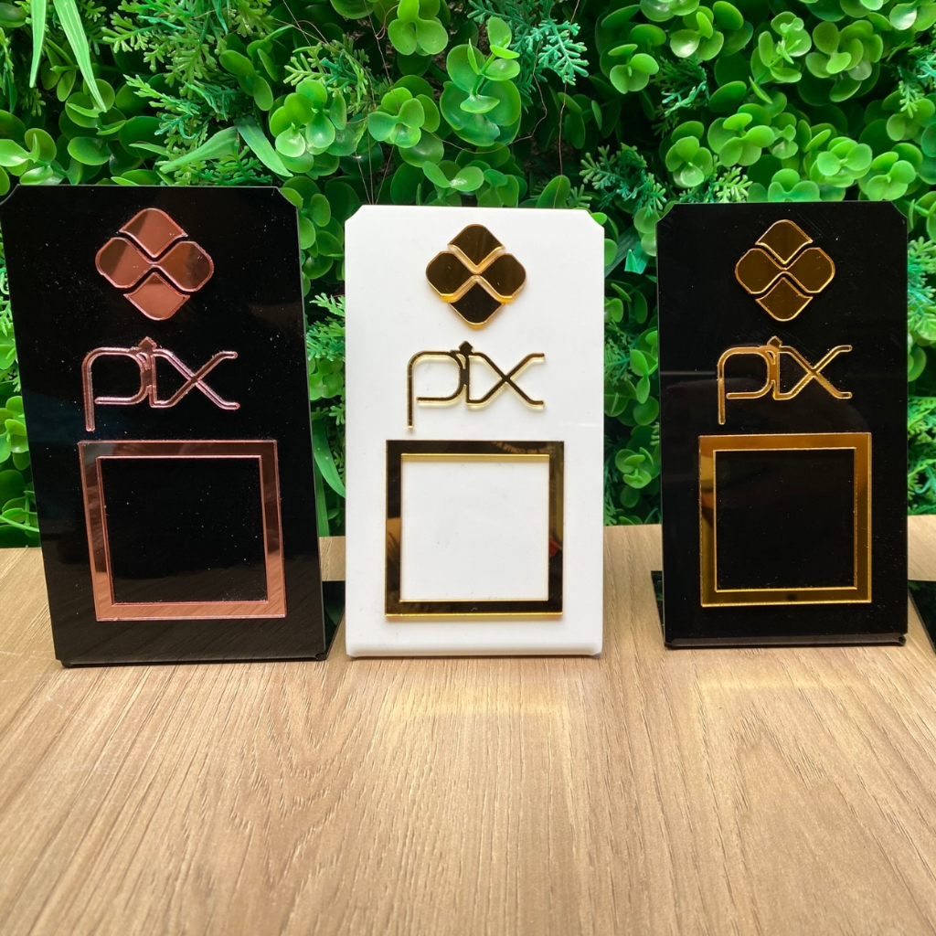 PLACA PIX DISPLAY DE PAGAMENTO QRCODE EM ACRILICO em Oferta na Shopee