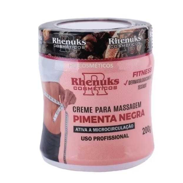Creme Pimenta Negra 200g – Auxilia na Circulação, Reduz Medidas e Melhora a Firmeza da Pele