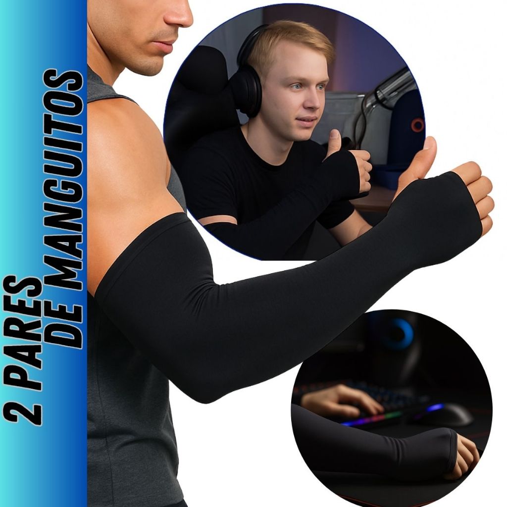 KIT 2 Manguito Gamer Profissional  Longo Alta Performance ENVIO IMEDIATO UNISSEX em Oferta na Shopee