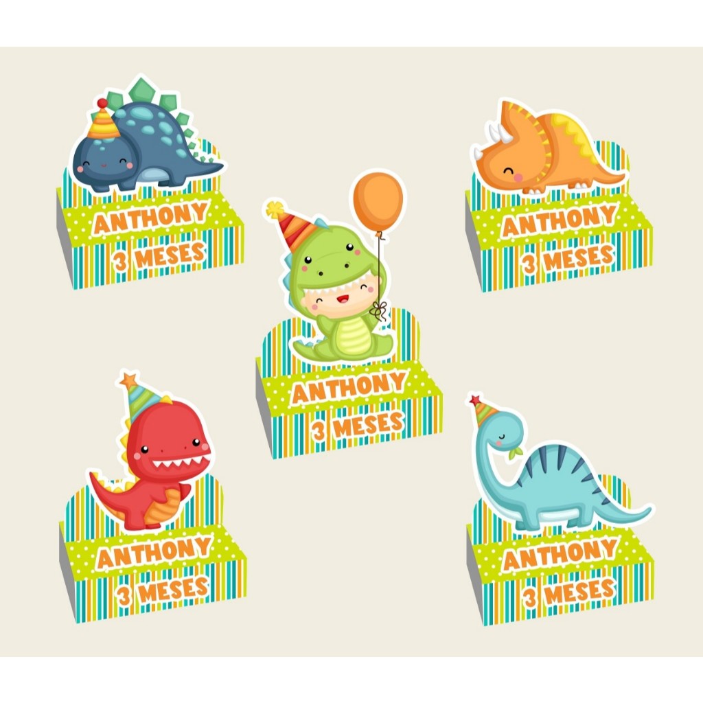 Porta Bis Duplo Aniversário Dinossauro Baby - Bis - Caixinhas Personalizadas - Papelaria Personalizada