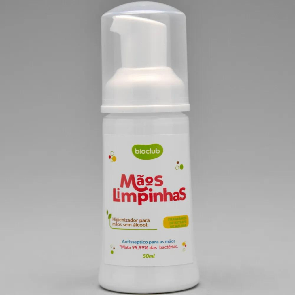 Mãos Limpinhas Higienizador Vegano Sem Álcool Bioclub 50ml