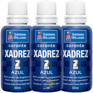 Kit 3 Corante Xadrez Varias Cores Líquido Azul Bisnaga 50ml Pigmento 50ml Sherwin-Williams em Oferta na Shopee