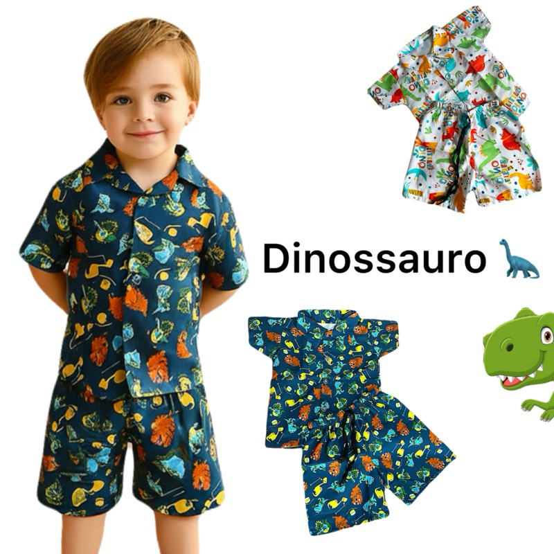 CONJUNTO MAURICINHO Menino Dinossauro em Oferta na Shopee