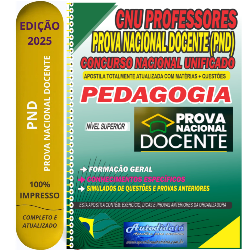 Imagem Apostila impressa concurso Prova Nacional Docente - PND (CNU Professores) - Pedagogia.
