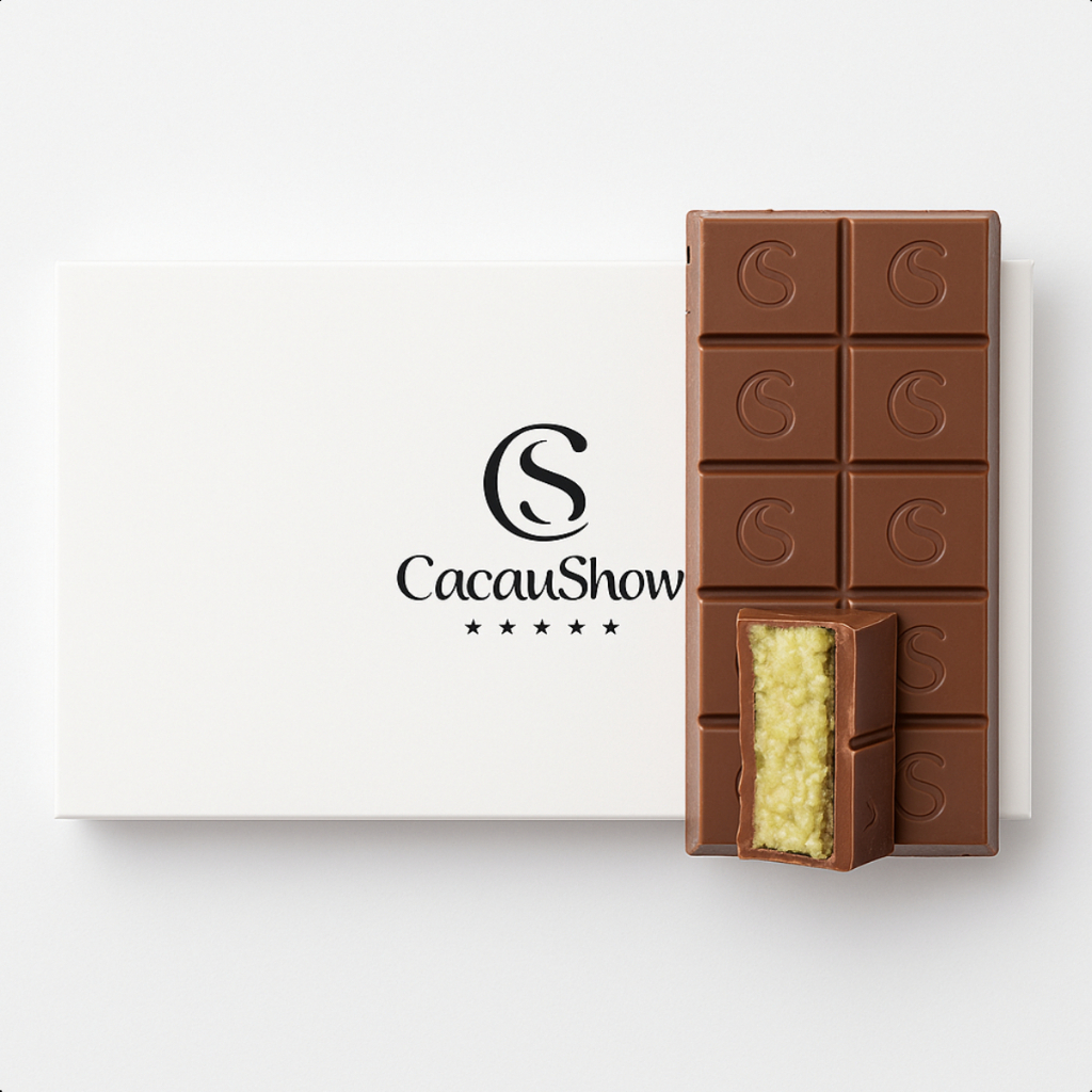 Caixa Branca Cacau Show Barato Presente Doce Chocolate Ao Leite Barra De Pistache Dubai Brigadeiro
