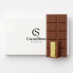 Caixa Branca Cacau Show Barato Presente Doce Chocolate Ao Leite Barra De Pistache Brigadeiro