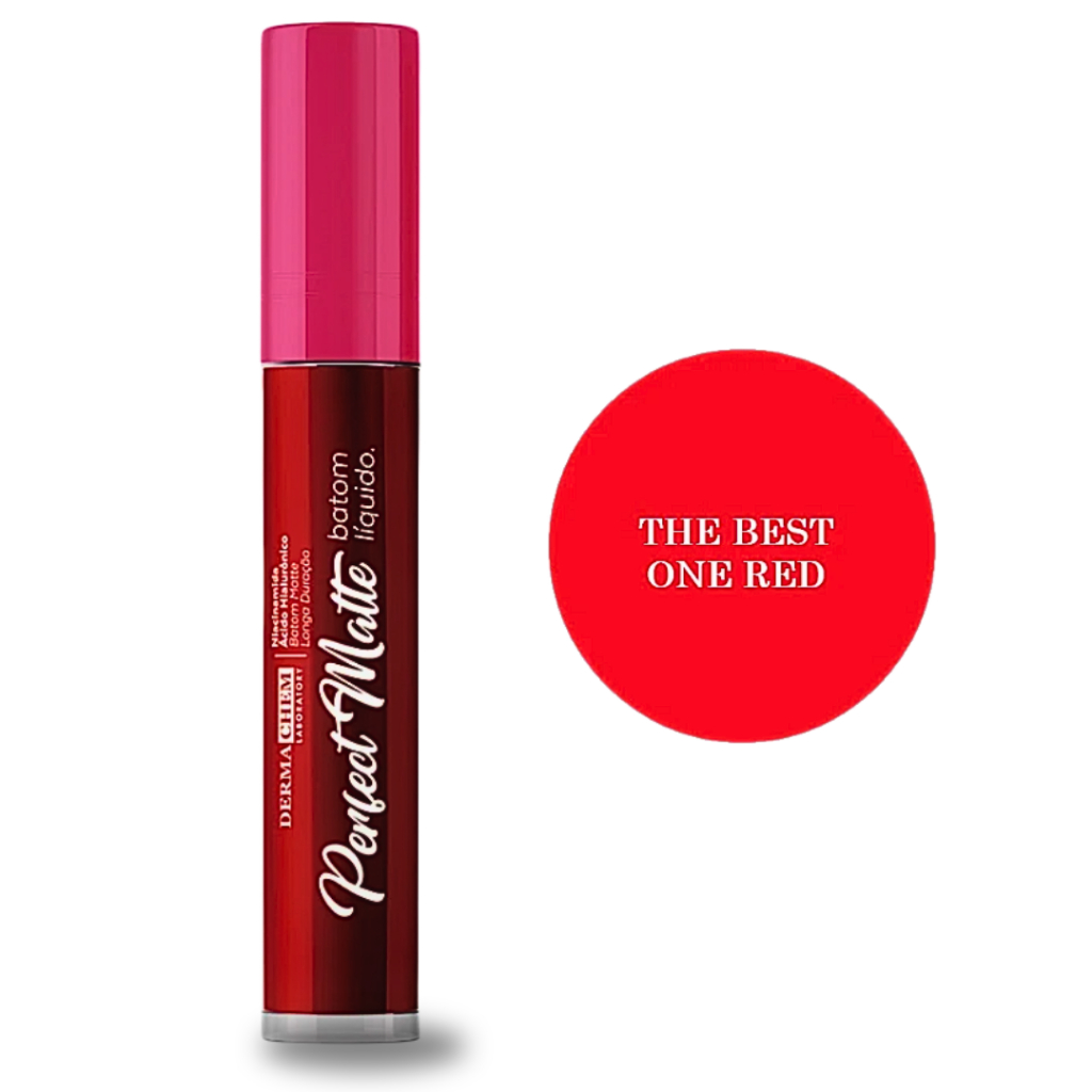 Batom Líquido Perfect Matte Cor The Best One Red Anti Rugas Labiais 3,8ml Dermachem - Beauty