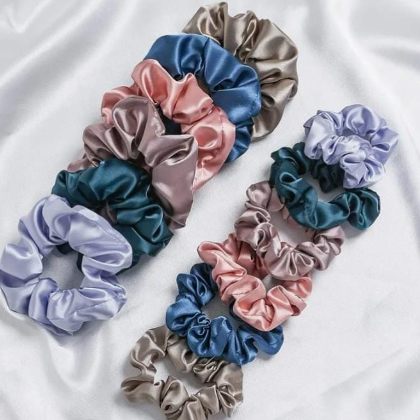 Kit 20 Xuxa de cetim Xuxinha Scrunchie Elástico De Cabelo Diversas CORES Ant-frizz Grande