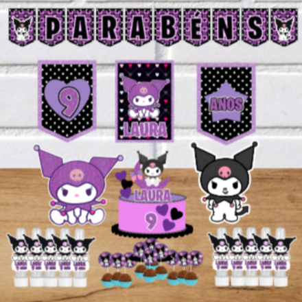 Decoração Aniversário Roxo e Preto - Comprar com Melhor Preço em Decoração