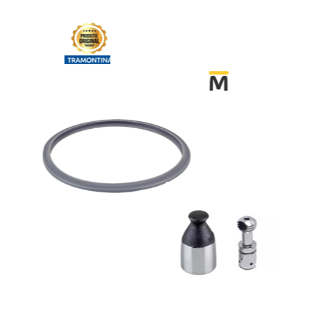 KIT ANEL VEDAÇÃO (BORRACHA) +PESO REG PRESSAO + PINO CENTRAL  TUDO ORIGINAL PANELA PRESSÃO TRAMONTINA ALLEGRA 6 LITROS