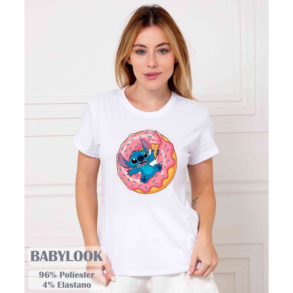 Blusa T-Shirt Feminina Estilosa • Moda Tumblr • Confortável e Versátil • Look Casual do Momento Stich