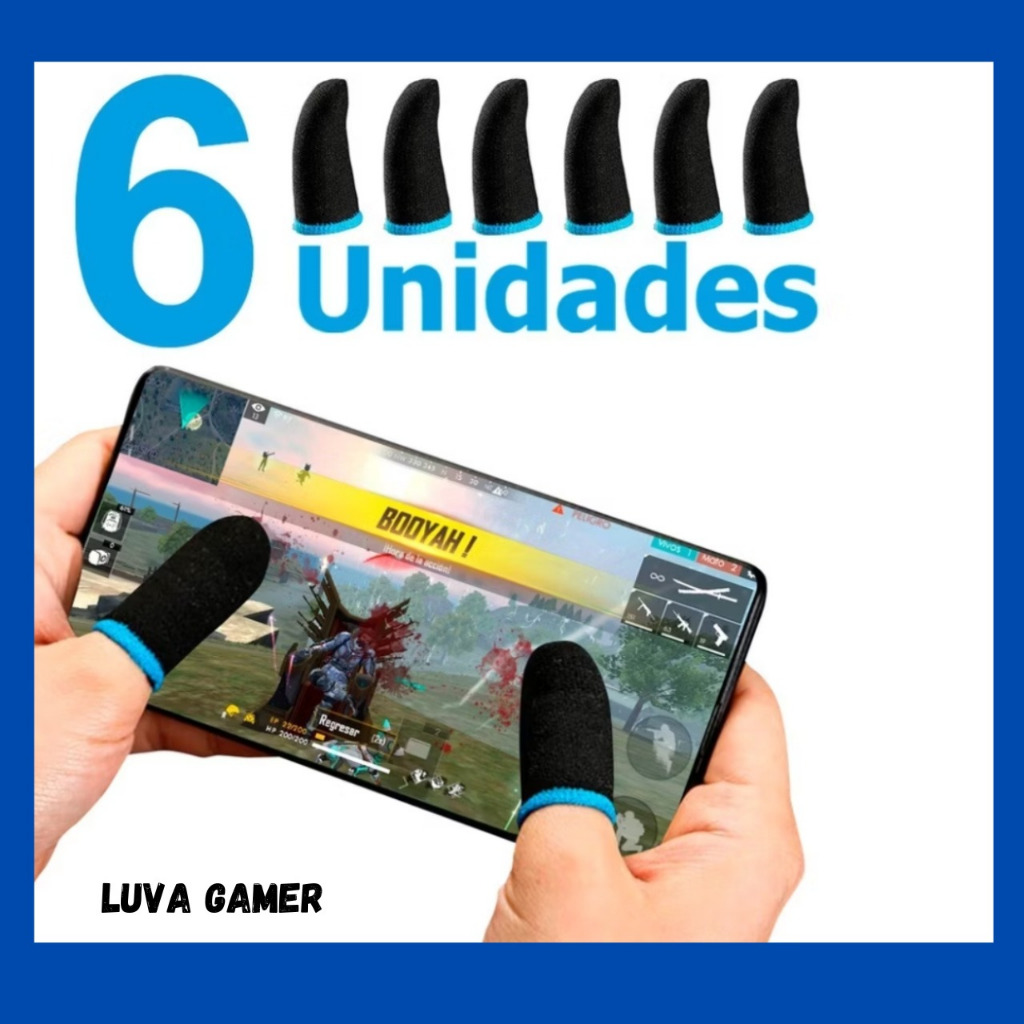 Luva de Dedo Gamer Anti Suor para jogos Free Fire - Celulares Fps original