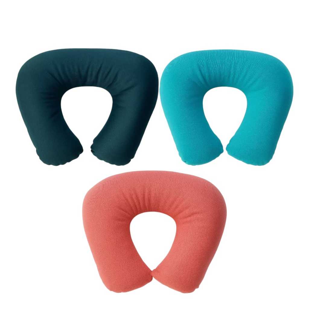 Kit 3 almofada descanso protetor de pescoço para viagem suede liso.