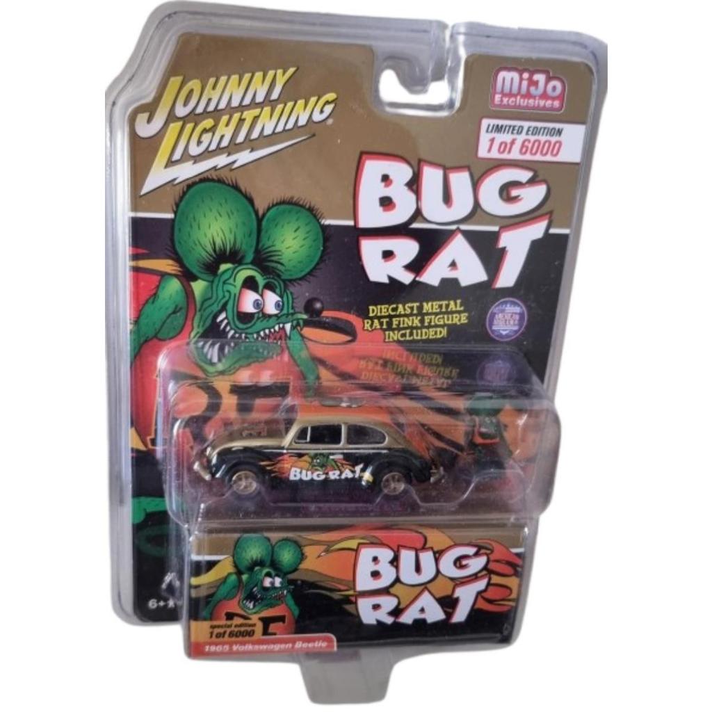 Johnny Lightning 1965 VW Beetle Fusca Bug Rat Rat Fink Mijo