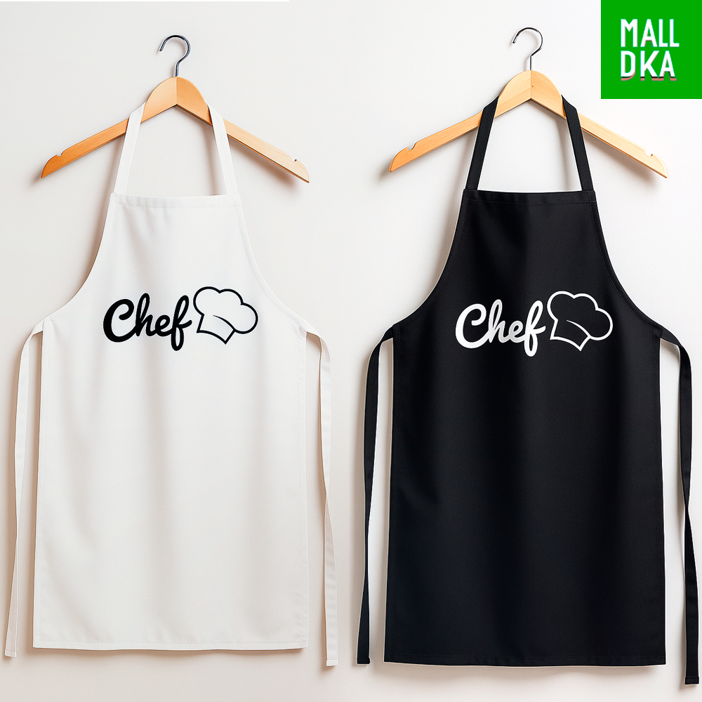 Kit com 2 ou 1 Avental Preto/Branco  Feminino Masculino Pvc Impermeável Chefe de Cozinha Restaurante Gastronomia
