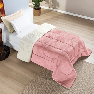 Coberdrom Solteiro Premium Dupla Face Manta com Sherpa Ultra Quentinho e Macio em Oferta na Shopee