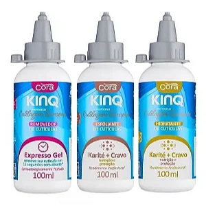 kit King Cutilagem Europeia Cora  Removedor de Cutículas sem Alicate + Esfoliante + Hidratante | Cutículas Macias