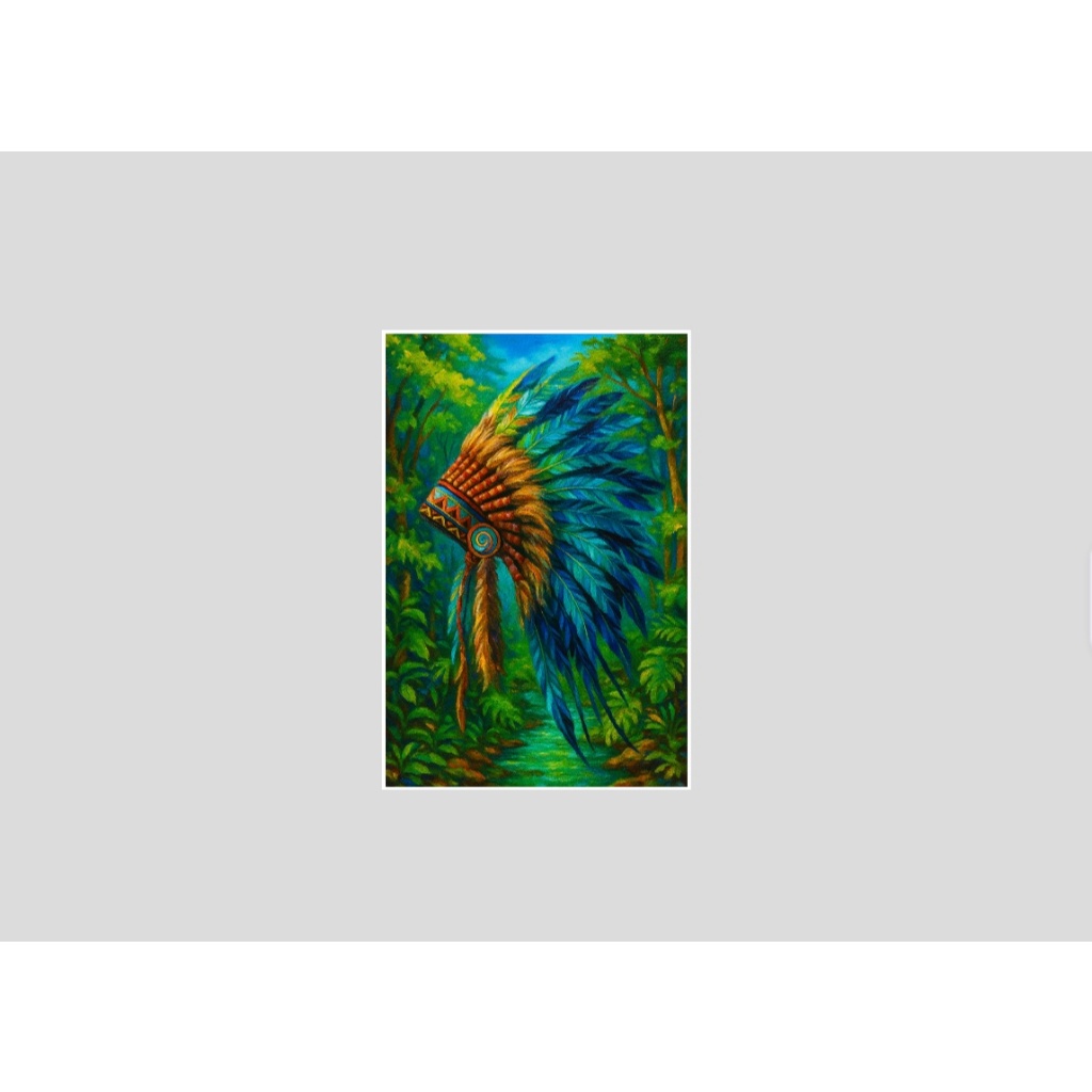 Quadro cocar indio indigina xamã tribo xamanismo penacho