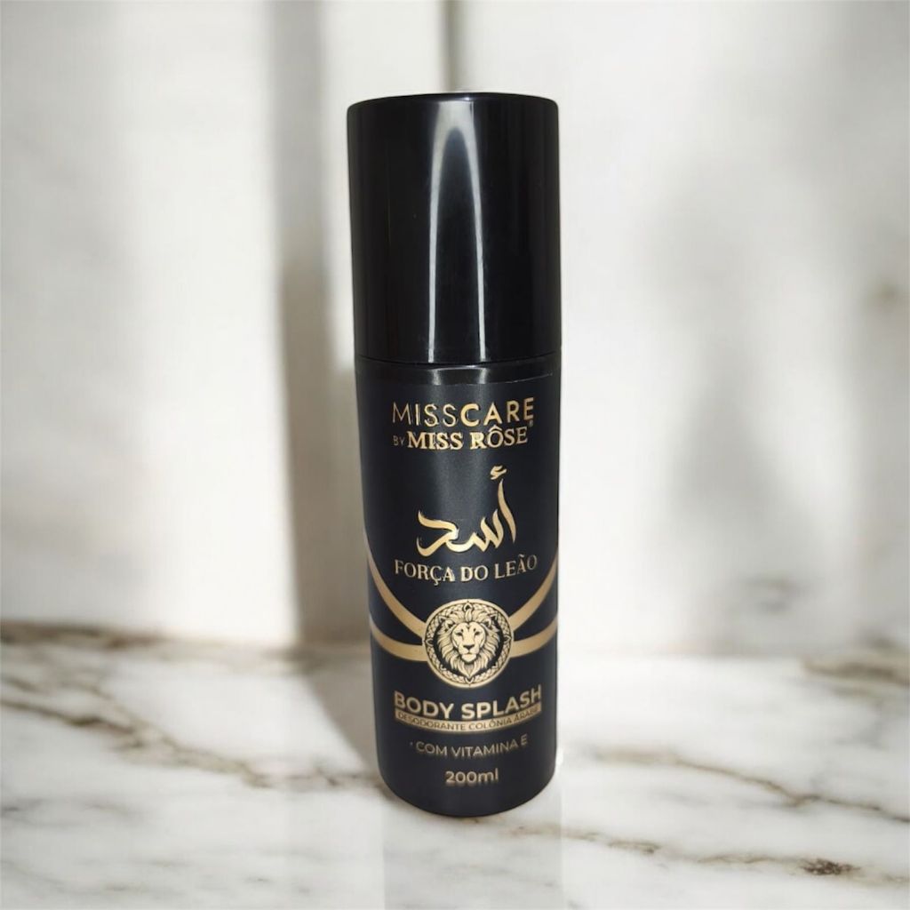 Body Splash Árabe Masculino força do leão Miss Rõse 200ml | Com Vitamina E | Perfume Oriental