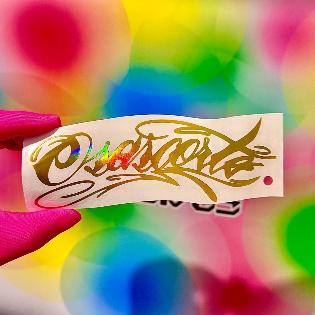 15X5,4cm l Adesivo l Dourado Holográfico l Osascorte