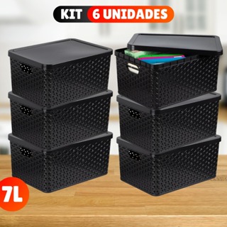 Kit Com 6 - Cesto Caixa Organizadora Rattan - 7 Litros em Oferta na Shopee